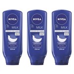 Ficha técnica e caractérísticas do produto Nivea Body Milk Loção Hidratante 250ml - Kit com 03