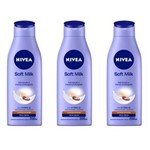 Ficha técnica e caractérísticas do produto Nivea Body Soft Milk Loção Hidratante 200ml - Kit com 03
