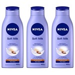 Nivea Body Soft Milk Loção Hidratante 400ml (kit C/03)