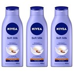 Ficha técnica e caractérísticas do produto Nivea Body Soft Milk Loção Hidratante 400ml - Kit com 03