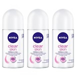 Ficha técnica e caractérísticas do produto Nivea Clear Skin Desodorante Rollon 50ml (Kit C/03)