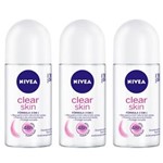 Ficha técnica e caractérísticas do produto Nivea Clear Skin Desodorante Rollon 50ml - Kit com 03