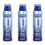 Ficha técnica e caractérísticas do produto Nivea Cool Kick Desodorante Aerosol Masculino 150ml (Kit C/03)