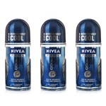 Ficha técnica e caractérísticas do produto Nivea Cool Kick Desodorante Rollon Masculino 50ml (Kit C/03)