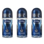 Ficha técnica e caractérísticas do produto Nivea Cool Kick Desodorante Rollon Masculino 50ml - Kit com 03