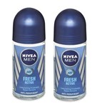 Ficha técnica e caractérísticas do produto Nivea Desodorante Active Men Rollon 50Ml 2 Unidades