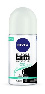 Ficha técnica e caractérísticas do produto Nivea Desodorante Roll On Feminino Invisible Black White Fresh 50ML