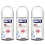 Ficha técnica e caractérísticas do produto Nivea Dry Confort Desodorante Rollon 50ml - Kit com 03