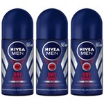 Ficha técnica e caractérísticas do produto Nivea Dry Impact Desodorante Rollon Masculino 50ml - Kit com 03