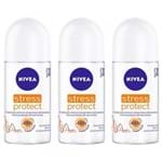 Ficha técnica e caractérísticas do produto Nivea Feminino Stress Protect Desodorante Rollon 50ml (Kit C/03)