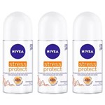 Ficha técnica e caractérísticas do produto Nivea Feminino Stress Protect Desodorante Rollon 50ml - Kit com 03