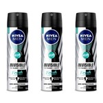 Ficha técnica e caractérísticas do produto Nivea For Men Black & White Fresh Desodorante Aerosol 150ml - Kit com 03