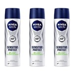 Ficha técnica e caractérísticas do produto Nivea For Men Sensitive Protect Desodorante Aerosol 150ml (Kit C/03)