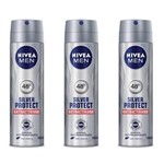 Ficha técnica e caractérísticas do produto Nivea For Men Silver Protect Desodorante Aerosol 150ml - Kit com 03