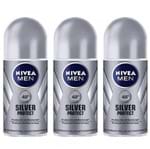 Ficha técnica e caractérísticas do produto Nivea For Men Silver Protect Desodorante Rollon 50ml (Kit C/03)