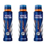 Ficha técnica e caractérísticas do produto Nivea For Men Sport Desodorante Aerosol 150ml - Kit com 03