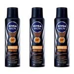 Ficha técnica e caractérísticas do produto Nivea For Men Stress Protect Desodorante Aerosol 150ml (Kit C/03)