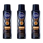 Ficha técnica e caractérísticas do produto Nivea For Men Stress Protect Desodorante Aerosol 150ml - Kit com 03