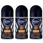 Ficha técnica e caractérísticas do produto Nivea For Men Stress Protect Desodorante Rollon 50ml (Kit C/03)