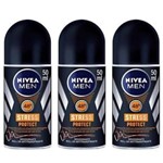 Ficha técnica e caractérísticas do produto Nivea For Men Stress Protect Desodorante Rollon 50ml - Kit com 03