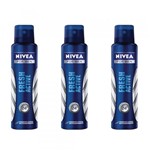 Ficha técnica e caractérísticas do produto Nivea Fresh Active Desodorante Aerosol Masculino 150ml (Kit C/03)