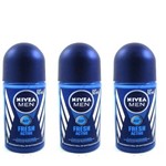 Nivea Fresh Active Desodorante Rollon Masculino 50ml (kit C/03)