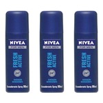 Nivea Fresh Active Desodorante Spray 90ml (kit C/03)