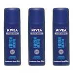 Ficha técnica e caractérísticas do produto Nivea Fresh Active Desodorante Spray 90ml (Kit C/03)