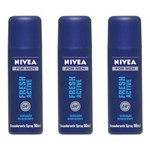 Ficha técnica e caractérísticas do produto Nivea Fresh Active Desodorante Spray 90ml - Kit com 03