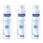 Ficha técnica e caractérísticas do produto Nivea Fresh Natural Desodorante Aerosol 150ml (Kit C/03)