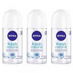 Ficha técnica e caractérísticas do produto Nivea Fresh Natural Desodorante Rollon 50ml (Kit C/03)