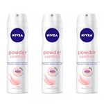 Ficha técnica e caractérísticas do produto Nivea Powder Confort 48h Desodorante Aerosol 150ml (Kit C/03)