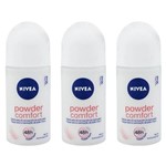Ficha técnica e caractérísticas do produto Nivea Powder Confort Desodorante Rollon 50ml (Kit C/03)