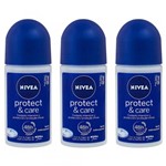 Ficha técnica e caractérísticas do produto Nivea Protect Care Desodorante Rollon 50ml (Kit C/03)