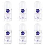 Ficha técnica e caractérísticas do produto Nivea Sensitive Pure Desodorante Rollon Feminino 50ml - Kit com 06