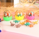 Ficha técnica e caractérísticas do produto HAO Presente Toy Dinosaur Mini desenhos animados Ovo Crianças Pencil Eraser Papelaria Estilo Aleatório play tools
