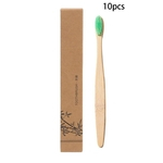 Ficha técnica e caractérísticas do produto Novo Design de bambu de cores misturadas de madeira escova de dentes escova de dentes de cerdas macias