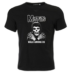 Ficha técnica e caractérísticas do produto Novo Homens Mulheres Halloween Gothic Punk Misfits Skeleton Imprimir O pescoço manga curta T-shirt Personalidade Camisas Casual Tops