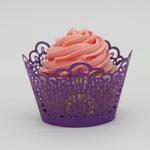 Ficha técnica e caractérísticas do produto Novo! Lace Laser Cut Cupcake Wrapper forro Baking Cup Muffin PP