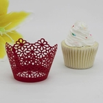 Ficha técnica e caractérísticas do produto Novo! Lace Laser Cut Cupcake Wrapper forro Baking Cup Muffin RD