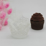 Ficha técnica e caractérísticas do produto Novo! Lace Laser Cut Cupcake Wrapper forro Baking Cup Muffin WH