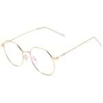 Ficha técnica e caractérísticas do produto Óculos de Grau Retrô Maya Dourado Brilho - Óculos Shop