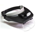 Ficha técnica e caractérísticas do produto Óculos Lupa de Cabeça Profissional com 3 Leds Reguláveis Mais Estojo com 4 Lentes