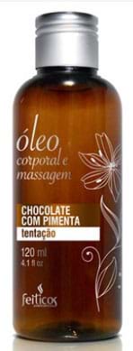 Ficha técnica e caractérísticas do produto Óleo Aromático para Massagem - Chocolate com Pimenta 120ml - Feitiços