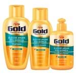 Ficha técnica e caractérísticas do produto Óleo de Argan Pós Química Niely Gold - Shampoo + Condicionador + Creme de Pentear Kit