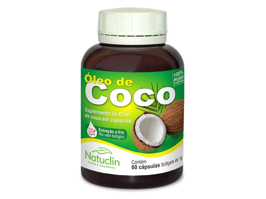 Óleo de Coco Natuclin 60 Cápsulas 1000mg 4 Unidades