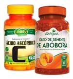 Ficha técnica e caractérísticas do produto Óleo de Semente de Abóbora e Vitamina C Ácido Ascórbico 2X60 (Natural)