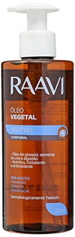 Ficha técnica e caractérísticas do produto Óleo Vegetal Neutro, Raavi, 250ml