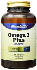 Ficha técnica e caractérísticas do produto Omega 3 + Plus 1000Mg, VitaminLife, 90 Softgels