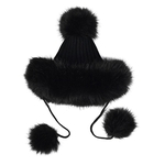 Ficha técnica e caractérísticas do produto Os homens / mulheres Quente Plush Gorro Artificial Cabelo Fox bolas fuzzy chapéu elegante